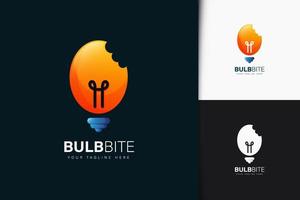 bulb bite logotyp design vektor