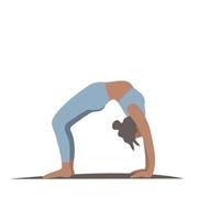 Frau macht Flexibilitätsübungen. Pilates Yoga sportliche Gymnastik. Wellness-Konzept. sport gesunder lebensstil. flache Formen einfach. Vektor-Illustration auf weißem Hintergrund isoliert vektor
