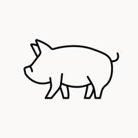 Symbol für die Schweinelinie. Schwein-Gliederungssymbol. Schweinefleischproduktion, Säugetierzucht. Schweinezuchtbetrieb, Tierhaltung. Vektor-Illustration. vektor