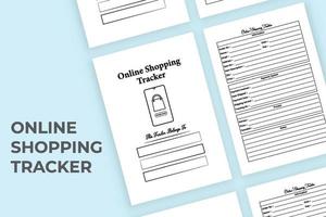 Online-Shopping-Tracker-Interieur. Einkaufsinformations-Tracker und Balance-Checker-Interieur. Innenraum eines Logbuchs. Tägliche Online-Einkaufsinformationen und Kundeninfo-Tracker-Vorlage. vektor