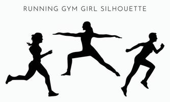 Laufende Gymnastikmädchen-Silhouette einzeln auf Vektorillustration vektor