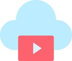 Videos auf flachem Farbsymbol der Wolke vektor