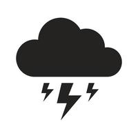 Illustration von Wolken- und Blitzsymbol, Wettervorhersage. vektor