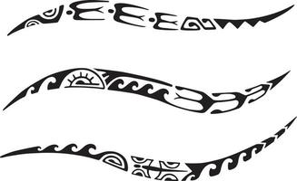 uppsättning av tatuering maori design. etnisk dekorativ orientalisk prydnad. art tribal tatuering. vektor skiss av en tatuering maori.