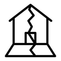 haus erdbeben vektorillustration auf einem hintergrund. hochwertige symbole. vektorikonen für konzept und grafikdesign. vektor