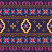 abstrakt blomma etniska geometriska mönster design för bakgrund eller tapeter, matta, tapeter, kläder, inslagning, batik, tyg, sarong, vektor illustration broderi stil.