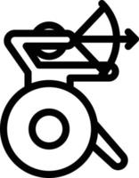 Rollstuhl-Bogenschützen-Vektorillustration auf einem Hintergrund. Premium-Qualitätssymbole. Vektorsymbole für Konzept und Grafikdesign. vektor