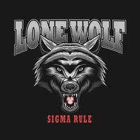 lone wolf logo illustrationskonzept vektor