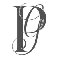 pg, gp, monogram logotyp. kalligrafiska signatur ikon. bröllop logotyp monogram. modern monogram symbol. par logotyp för bröllop vektor