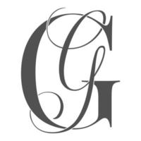 gg, gg, Monogramm-Logo. Kalligraphisches Signatursymbol. Hochzeitslogo-Monogramm. modernes Monogrammsymbol. Paarlogo für die Hochzeit vektor