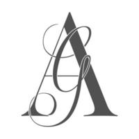 AG, GA, Monogramm-Logo. Kalligraphisches Signatursymbol. Hochzeitslogo-Monogramm. modernes Monogrammsymbol. Paarlogo für die Hochzeit vektor