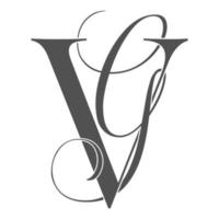 vg, gv, Monogrammlogo. Kalligraphisches Signatursymbol. Hochzeitslogo Monogramm. modernes Monogrammsymbol. Paarlogo für die Hochzeit vektor