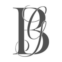 bg, gb, Monogramm-Logo. Kalligraphisches Signatursymbol. Hochzeitslogo-Monogramm. modernes Monogrammsymbol. Paarlogo für die Hochzeit vektor