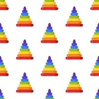 Vektorillustration eines Musters von Regenbogenpyramiden für Kinder. gestaltungselement für den druck von postern vektor