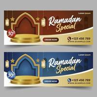 ramadan mat och restaurang banner designmall vektor