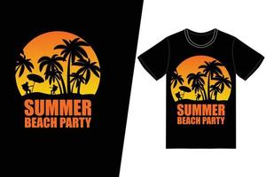 sommar strandfest t-shirt design. sommar t-shirt design vektor. för t-shirttryck och andra användningsområden. vektor