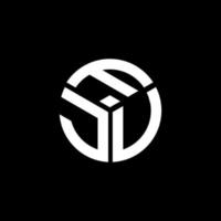 fju-Brief-Logo-Design auf schwarzem Hintergrund. fju kreative Initialen schreiben Logo-Konzept. fju Briefgestaltung. vektor