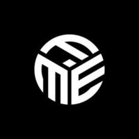 fme-Brief-Logo-Design auf schwarzem Hintergrund. fme kreative Initialen schreiben Logo-Konzept. fme Briefgestaltung. vektor