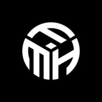 fmh-Brief-Logo-Design auf schwarzem Hintergrund. fmh kreative Initialen schreiben Logo-Konzept. fmh Briefgestaltung. vektor