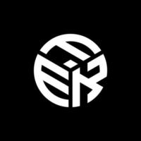 fek-Buchstaben-Logo-Design auf schwarzem Hintergrund. fek kreative Initialen schreiben Logo-Konzept. fek Briefgestaltung. vektor
