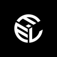 Fel Brief Logo Design auf schwarzem Hintergrund. Fel kreative Initialen schreiben Logo-Konzept. Fel-Brief-Design. vektor