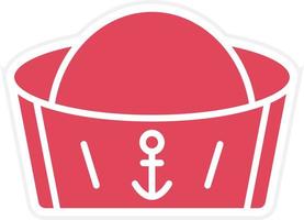 sjöman hatt ikon stil vektor