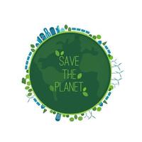 glücklicher tag der erde. tag der erde, 22. april mit dem globus und der weltkarte zur rettung der umwelt, rette den sauberen grünen planeten, ökologiekonzept. Karte für den Welttag der Erde. Vektordesign vektor