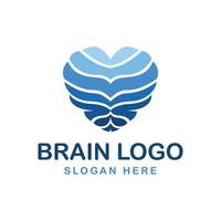 hjärnans logotyp i form av kärlek vektor