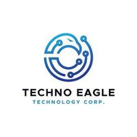 eagle tech logotyp mall design vektor, emblem, designkoncept, kreativ symbol, ikon vektor