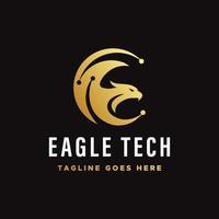 eagle tech logotyp mall design vektor, emblem, designkoncept, kreativ symbol, ikon vektor