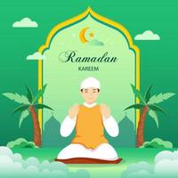 glücklicher ramadan-konzept-illustrationsvektor vektor