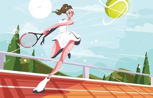 karaktär av söt tennisspelare vektor