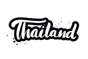 inspirierende handschriftliche pinselbeschriftung thailand. vektorkalligraphieillustration lokalisiert auf weißem hintergrund. typografie für banner, abzeichen, postkarten, t-shirts, drucke, poster. vektor