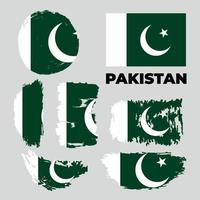 pakistanska flaggan grunge borste bakgrund. vektor illustration.