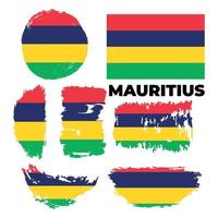 glad självständighetsdagen av Mauritius med kreativa borste flagga bakgrund. vektor illustration