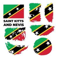 abstrakt pensel målade grunge flagga av saint kitts och nevis land för självständighetsdagen av saint kitts och nevis. vektor illustration