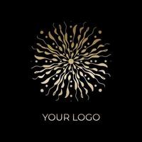 logotyp ikon dekorativ mandala design i guldfärg. vektor illustration
