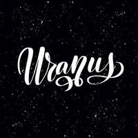 Logo mit Uranus-Planet. Vektor-Illustration isoliert auf weißem Hintergrund. tolle vektorkalligraphieillustrationen für handarbeit und scrapbooking, tagebücher, karten, abzeichen, soziale medien. vektor