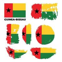 Guinea-bissaus flagga. vektor illustration på vit bakgrund. vackra penseldrag. abstrakt koncept. element för design.