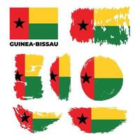 Flagge von Guinea-Bissau. Vektorillustration auf weißem Hintergrund. schöne Pinselstriche. abstraktes Konzept. Elemente für die Gestaltung. vektor