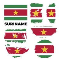 pensel målade grunge flagga av surinam land. Surinams självständighetsdag. abstrakt kreativ målad grunge borste flagga bakgrund. vektor illustration