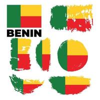 Benin flagga, vektorillustration på en vit bakgrund. vektor illustration