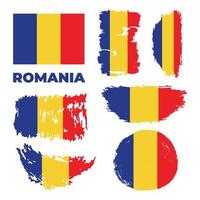 Rumänien flagga, vektorillustration på en vit bakgrund. vektor illustration