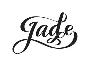 inspirierende handschriftliche bürstenbeschriftung jade. vektorkalligraphievorratillustration lokalisiert auf weißem hintergrund. typografie für banner, abzeichen, postkarten, t-shirts, drucke. vektor