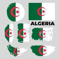 Vektorstrukturierte Grunge-Illustration einer wehenden Flagge Algeriens. vektor