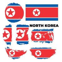 Nordkoreas nationella flagga. vektor illustration, vektor av Nordkoreas flagga. eps, vektor, illustration. vektor illustration