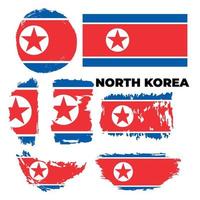 Nationalflagge von Nordkorea. vektorillustration, vektor der nordkorea-flagge. eps, Vektor, Abbildung. Vektor-Illustration