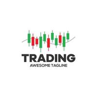 Handelsfinanzvektorlogo. Trading-Symbol. Kerzenhandel. Handelsaktiensymbol. Markt-Chart-Zeichen. vektor