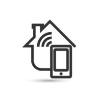 Vektorsymbol oder -logo für die Hausautomation. geeignet für Smart-Home-Technik, Haussicherheit oder Hausüberwachungstechnik. Linienkunststil mit schwarzer Farbe vektor