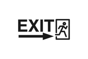 exit-ikonen. exit tecken vektorillustration isolerad på vit bakgrund. utgångsvägsskylt för människor. varningsskylt. passar för mall en skylt eller klistermärke på offentliga platser vektor